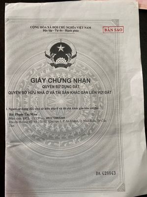 Cần bán đất chính chủ , có tiềm năng phát triển về sau.