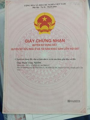 Bán nhà mặt tiền tttt Cờ Đỏ