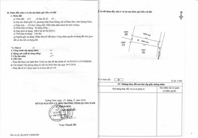 Chính chủ cần bán lô đất  153 m2,nở hậu,khối 7A phường Điện Nam Đông