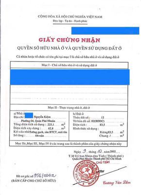 Chủ nhà cần bán căn nhà 4 tầng giá 22 ty hẻm xe tăng.