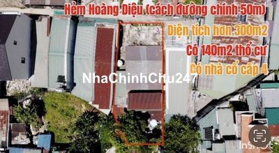 Nhà đất (CHÍNH CHỦ): hẻm Hoàng Diệu hơn 300m2; Trung Tâm TP. Đà Lạt