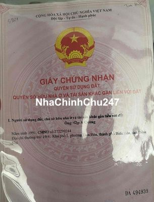 Cần Bán Nhà Chính chủ Bán