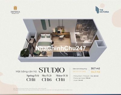 Bán quỹ Ngoại Giao căn Studio - The Victoria