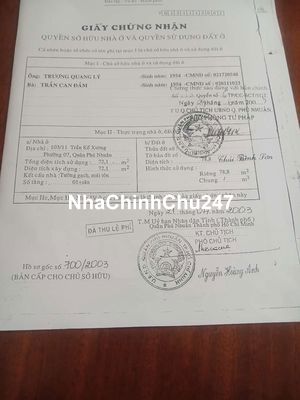 Nhà anh mình chính chủ cần tiền bán gấp