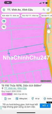 Chính Chủ Cần Bán Giảm Giá Sâu Mảnh Đất 500m2 Thị Trấn Vĩnh An