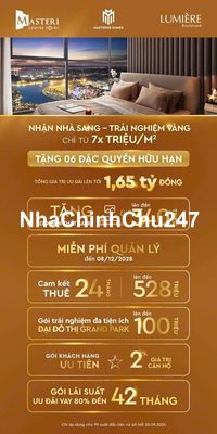 BÁN CĂN HỘ 2PN MASTERI CENTRAL POINT Q9 MIỄN 4 NĂM PHÍ QUẢN LÝ