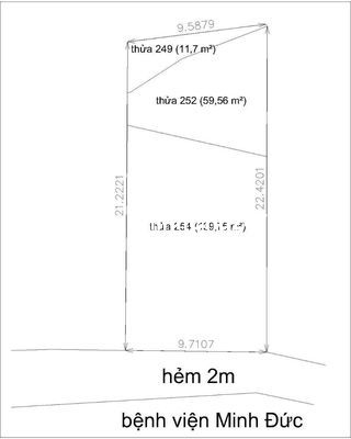 211M(10X22) ĐẤT NỀN BIỆT THỰ SAU LƯNG BV MINH ĐỨC XE OTO 4C TỚI ĐẤT