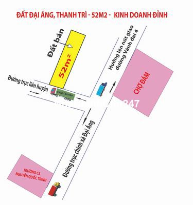 CHÍNH CHỦ BÁN ĐẤT MẶT ĐƯỜNG XÃ ĐẠI ÁNG, THANH TRÌ - 52M2 - KD ĐỈNH