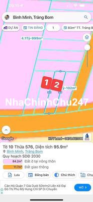 bán đất nền mặt tiền bình minh trảng bom