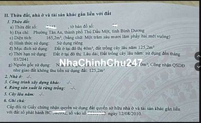 ĐẤT NGỘP NẶNG 165m2, 1,38 tỷ GẦN ĐƯỜNG NGUYỄN CHÍ THANH, TDM