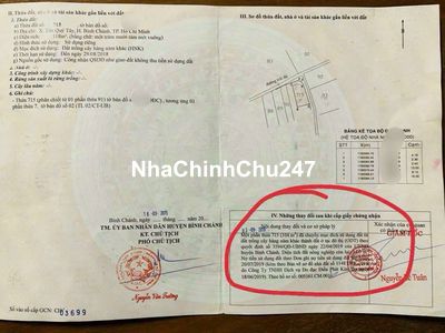 BÁN MIẾNG ĐẤT GÓC 2MT HẺM XE HƠI XÃ TÂN QUÝ TÂY BÌNH CHÁNH