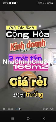 Nhà mặt tiền Cộng Hòa, Tân Bình, 166m2, ngang ~5m, chủ ngộp bank 27 tỷ