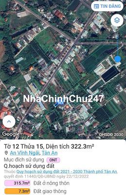 Đất giáp đường Châu Thị Kim full thổ An Vĩnh Ngãi - Tân An