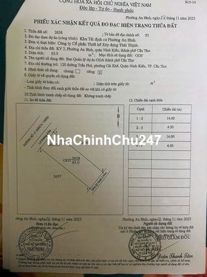 Bán nền khu tái định cư an bình còn 1 cặp giá dưới 4 tỷ