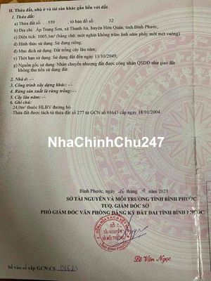 Chính chủ cần bán đất xã Thanh An, Bình Phước