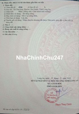 CHÍNH CHỦ CẦN RA GẤP LÔ ĐẤT KHU ĐẶNG QUỲNH , TÂN KIM 90M2, 2,1TY