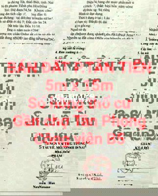 BÁN 2 LÔ ĐẤT TÂN TIẾN THỔ CƯ GẦN CHỢ TÂN PHONG CÔNGVIÊN DƯƠNG TỬ GIANG