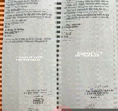 650tr bán nhanh 134m2 đất thổ 2 mặt tiền, 200m ra QL22 Củ Chi