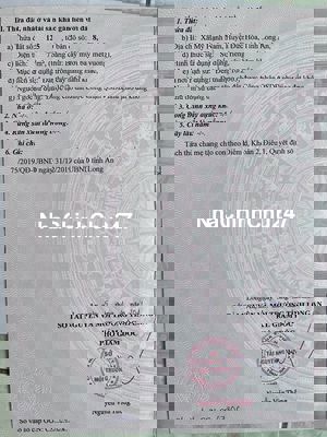 Chính chủ cần bán gấp lô đất vườn, DT: 4 x 19,25 giá 750tr.