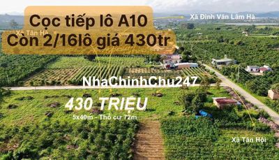 Chính chủ bán 200m² 72m thổ cư chỉ 430 triệu tại Đinh Văn Lsam Hà