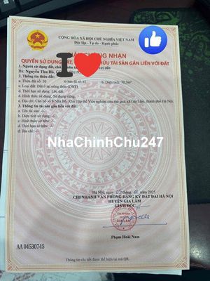 chính chủ bán mảnh đất Trâu Quỳ giá rẻ