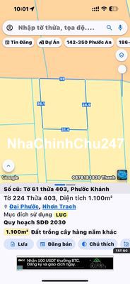 CHÍNH CHỦ BÁN ĐẤT PHƯỚC KHÁNH NHƠN TRẠCH ĐỒNG NAI