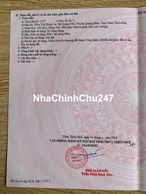 Bán đất 103m2 Quảng Thọ - Quảng Điền - Huế, sổ đỏ chính chủ
