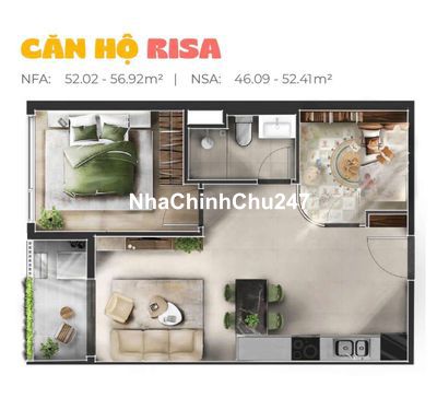 Chính chủ cần chuyển nhượng căn 1PN+ La Pura