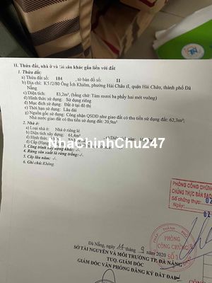 Chính chủ cần bán nhà 2 tầng kiệt Ông ích khiêm .