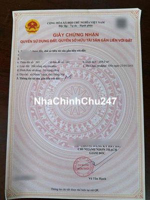 chính chủ cần bán 168m2 đất CLN hẻm xe hơi, SHR, giá 950 triệu