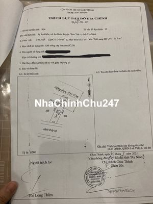 Chính chủ bán đất thổ cư Huyện Châu Thành Tây Ninh