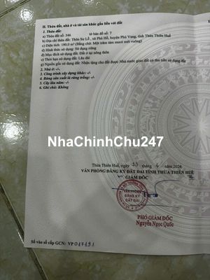 CHÍNH CHỦ CẦN BÁN LÔ ĐẤT ĐẸP – PHÚ HỒ, PHÚ VANG, HUẾ