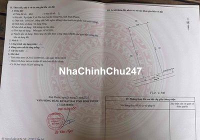 Chính chủ cần sang lại mảnh đất ngay sau lưng coôpmart Đồng Phú