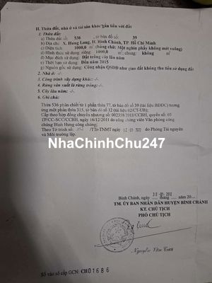 ĐẤT VƯỜN HƯNG LONG BC-SỔ SẴN CHÍNH CHỦ BÁN-GIÁ CỰC TỐT