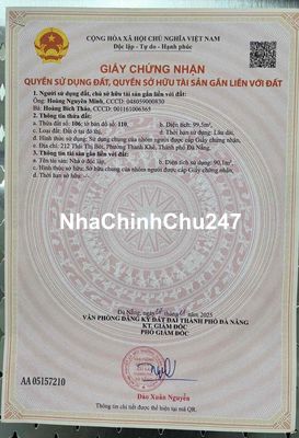 CHÍNH CHỦ Bán nhà Mặt tiền đường Thái Thị Bôi. đối diện chợ