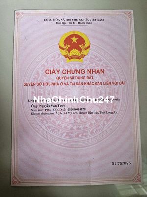 Bán đất thổ cư ngang 8x25 ngay chủ xin LH.*** Tai