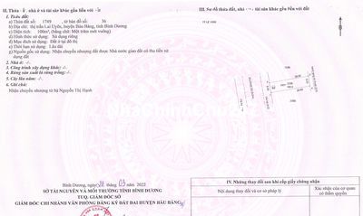 Bán đất Trung tâm hành chính Bàu Bàng, sổ hồng full thổ cư, chính chủ