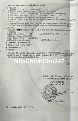 Chính chủ bán nhà cấp 4 hẻm oto con đường số 5 Bình Trưng Tây, Quận 2
