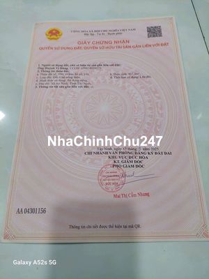 Đất Thổ Cư Đức Hòa Đất Huệ Chính chủ, Hẻm xe tải cách đường lộ lớn 50m