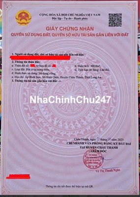 Chính Chủ Bán Đất Mặt Tiền Nguyễn Thông, Châu Thành, Long An