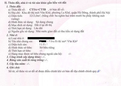 Chính chủ cần bán căn hộ chung cư nhà CT5 Văn Khê, tầng cao trên 15