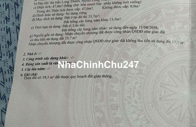 Bán Đất Chính Chủ Long Thành - Đồng Nai