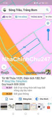 Chính chủ cần bán gấp đất mặt tiền Sông Trầu 23