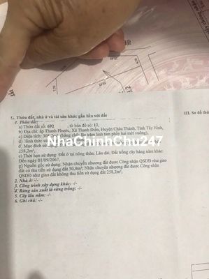 Tôi chính chủ cần bán nhà Thanh Điền, Châu Thành, TN