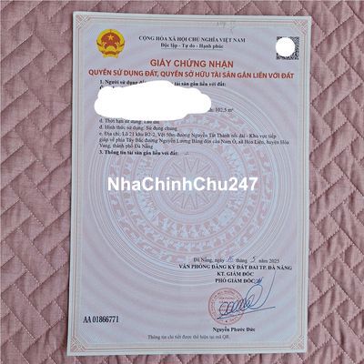 Chính chủ bán đất Đường Đào Ngọc Chua , Nguyễn Tất Thành , Liên Chiểu