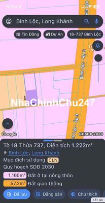 Chính chủ bán 600m2 đất P. Bình Lộc, Long Khánh, Đồng Nai