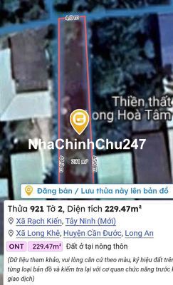 Đất chính chủ 223m2 tại xã Long Khê Cần Đước chỉ 1 tỷ