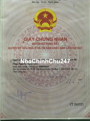 Bán đất chính chủ ở Cần Giuộc (gần Cảng Quốc Tế)