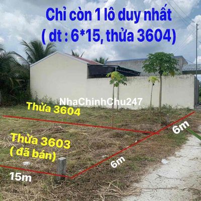 Đất 6x15 thổ cư – 479tr – gần KCN ( chính chủ )