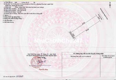 🔥CHÍNH CHỦ CẦN BÁN LÔ ĐẤT MẶT TIỀN PHƯỜNG NGŨ HÀNH SƠN .Giá 37tr/m2